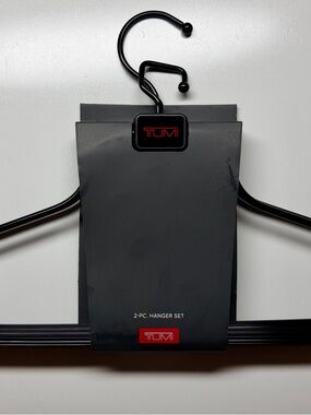 TUMI Black Nylon Luggage Clothes Hanger Set 2‑Piece Travel Accessories